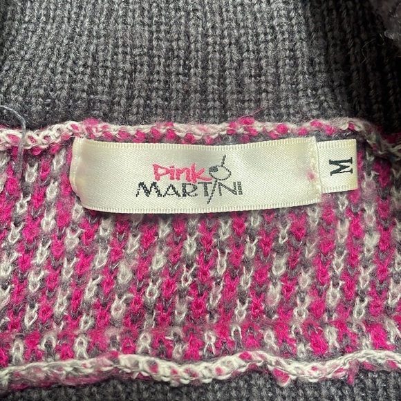 Pink Martini knit turtleneck sweater pullover pink gray 7/8 sleeves size M - Picture 7 of 11